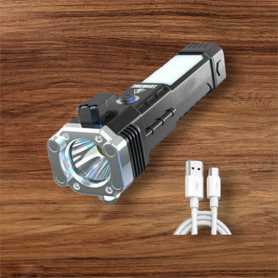 MOMENTIME 11W LED Torch Flashlight-38 Torch(Black, 15 cm, Rechargeable)