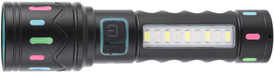 MZ M036C ZOOMABLE LED METAL TORCH 5 Modes Flashlight, Super Bright 80W LED Light Torch(Black, 14 cm, Rechargeable)