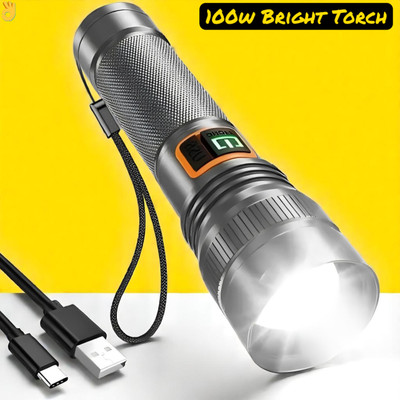 Ziddjeet X558 Long Lasting Powerful Torch–LED Torch with Waterproof and Shockproof Design Torch(Multicolor, 11 cm, Rechargeable)