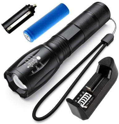Small Sun Super Bright 5 Mode LED Torch with Technology , Military Quality LED Torch Torch(Black, 13.6 cm, Rechargeable)