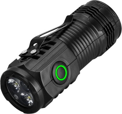 GLOWISH MINI POCKET SIZE SUPER BRIGHT POWER LED LONG RANGE TRIPLE LED TORCH Torch(Black, 4 cm, Rechargeable)