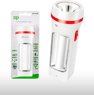Dp 9110D (RECHARGEABLE LED TORCH) Torch(White, 14.5 cm, Rechargeable)