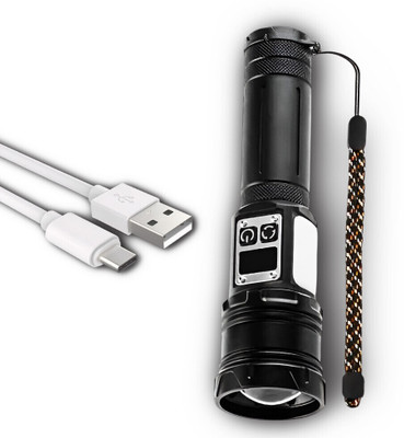 ApexBeam LED Torch for Trekking, Hiking and Camping Torch(Black, 17.5 cm, Rechargeable)