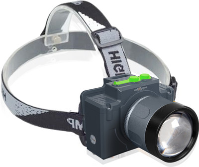 Pick Ur Needs 200W Rechargeable Aluminium Body Head Lamp 3 Mode LED Zooming Head Type C Charge Torch(Black, 11 cm, Rechargeable)