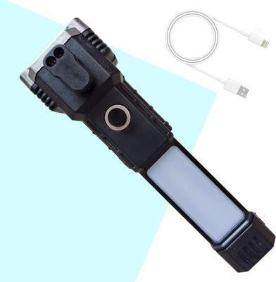 Winmax LED 3W Flashlight with Magnets, hammer with 4 in 1 option Torch Torch(Black, 16.5 cm, Rechargeable)