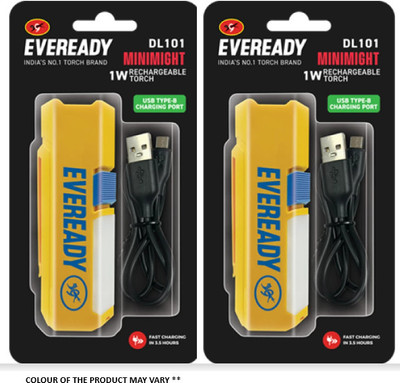 EVEREADY Minimight Mini with sidelite Pack of 2 Torch(Multicolor, 10 cm, Rechargeable)