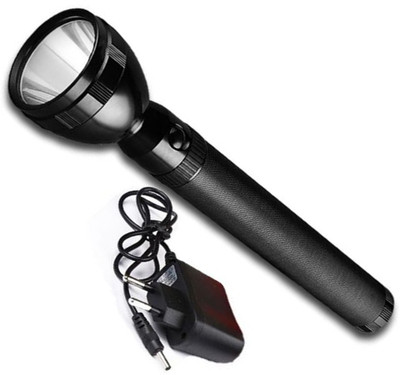 JY-SUPER JY-8990 Torch: 2W LED Powerhouse with Up to 4 Hours of Light Torch(Black, 24 cm, Rechargeable)