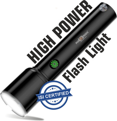 Pick Ur Needs Rechargeable Torch Light Adjustable Focus 3 Mode LED 50 Watt High Brightness LED Torch(Black, 17 cm, Rechargeable)