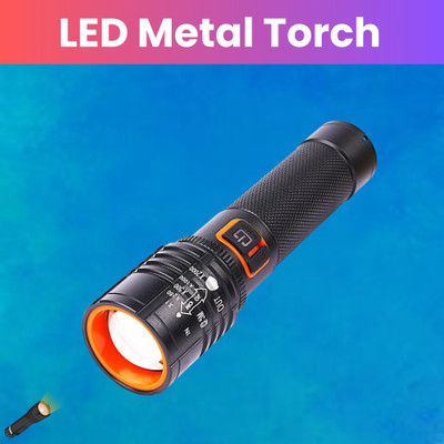 ROAR Rechargeable Torch Light Telescopic Zoom With 4 Audjustable Modes FlashlightY201 Torch(Black, 13.5 cm, Rechargeable)