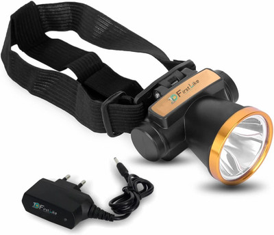 FIRSTLIKE 50 Watt Head Light Torch with Charger Rechargeable Torch(Gold, Black, 10 cm, Rechargeable)