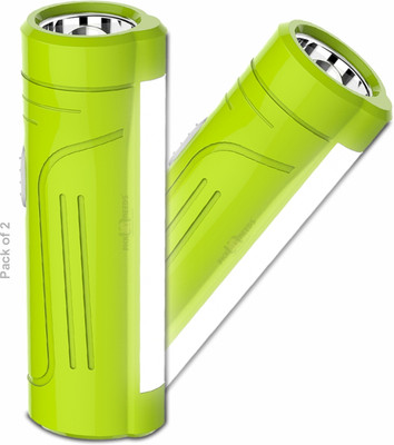 Daily Needs Shop Rechargeable Flashlight Mini Home Emergency Torch Light 25W Pack of 2 Torch(Green, 10 cm, Rechargeable)