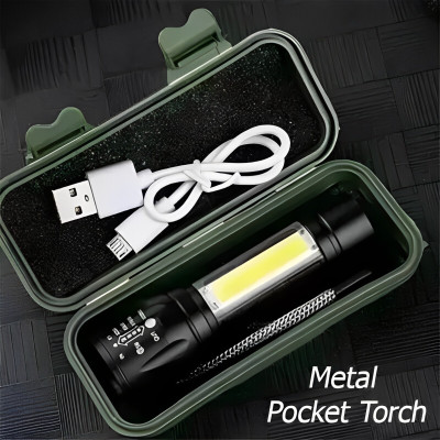 OT SUPER Metal Body Torch Light Long Range 2 in 1 Long Distance Up to 0.4 Km high power Torch(Multicolor, 10 cm, Rechargeable)