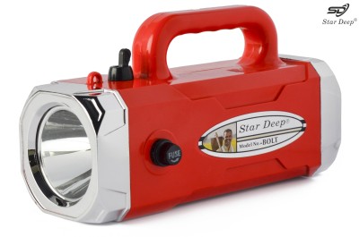 STARDEEP 60W BOLT LED Light 4.5 amp. Battery with belt fuse Control Torch(Red, 18 cm, Rechargeable)