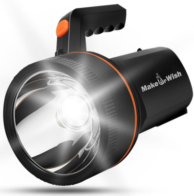 Make Ur Wish Torch Light 120W High Range (Range 1 Km.) with Lithium Battery Torch(Black, 15 cm, Rechargeable)