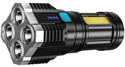 BSVR High quality Super Bright LED Flashlight 4 Lighting Torch High Lumens 128 6 hrs Torch Emergency Light(Black)