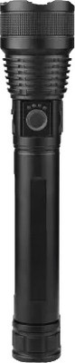 GLOWISH SUPER BRIGHT LED LONG RANGE DEEP FOCUS ZOOM HEAVY FLASHLIGHT FOR SECURITY,HIKING Torch(Black, 10 cm, Rechargeable)
