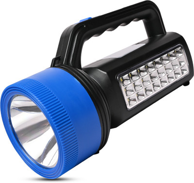 ECOSKY LED Flashlight Rechargeable Searchlight Long range with emergency Side light Torch(Blue, 22 cm, Rechargeable)