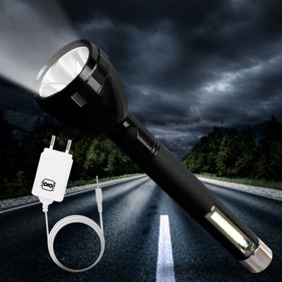 ECOSKY Rechargeable Flashlight with 2 Steps Switch UV 18650 Lithium Battery Torch Torch(Black, 27 cm, Rechargeable)