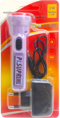 PLSUPREME Led Mini Torch Light With Charger Torch(Purple, 10 cm, Rechargeable)