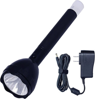 Edisonn 2W Rechargeable LED Torch Waterproof 3 Mode 1000 Meter Range 2400 mAh Battery Torch(Black, 27 cm, Rechargeable)