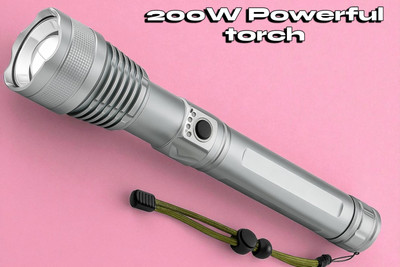 Shamsa X213 Portable Rechargeable Torch – High Power LED Beam Torch(Multicolor, 11 cm, Rechargeable)