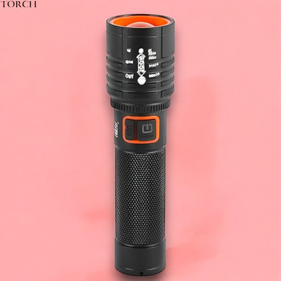 Stybits X298 (ZOOMABLE LED Metal Torch) 4 Modes Flashlight, Super Bright Torch(Multicolor, 11 cm, Rechargeable)