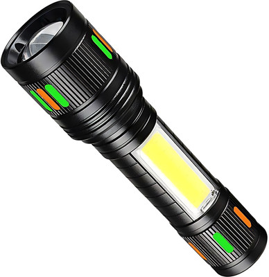 Regals Choice Rechargeable Torch with Sturdy Aluminum Body 3 hrs Torch Emergency Light(Black)