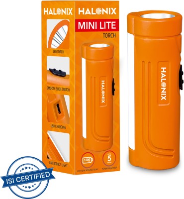 HALONIX 1W Mini Lite Torch(Orange, 16 cm, Rechargeable)