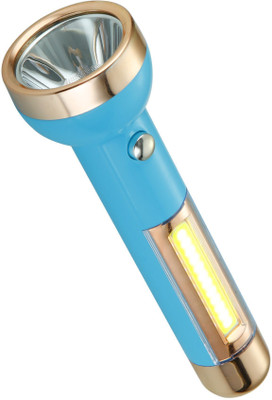 MZ M1703 (LED RECHARGEABLE TORCH) 100W Laser + 50W COB, Battery 1800mAh Torch(Blue, 15 cm, Rechargeable)