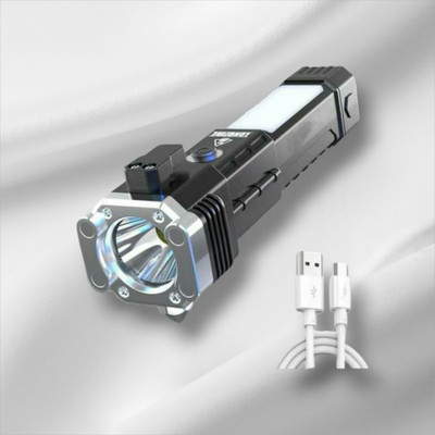 MOMENTIME 11W LED Torch Flashlight-63 Torch(Black, 15 cm, Rechargeable)
