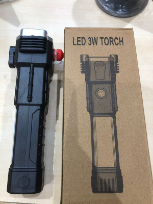 Stela Super Bright Rechargeable LED Flashlight Torch, Emergency Tool Torch Torch(Black, 12 cm, Rechargeable)