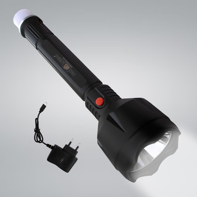 VR Bright Lite Rechargeable 30W Long Range LED Flashlight Home Emergency Light with Backlight Torch(Black, 30 cm, Rechargeable)