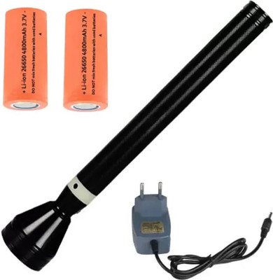 Glory Best Rechargeable 3 Mode High Power Waterproof Torchlight 15W Flashlight Torch Torch(Black, 27 cm, Rechargeable)