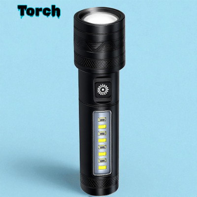 Shamsa Z203 Portable Rechargeable Torch – High Power LED Beam Torch(Multicolor, 11 cm, Rechargeable)