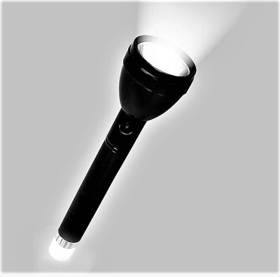 UNZAG Flashlight With Dual Led Bulbs Torch With Micro Halogeno Technology 2 hrs Flood Lamp Emergency Light(Black)