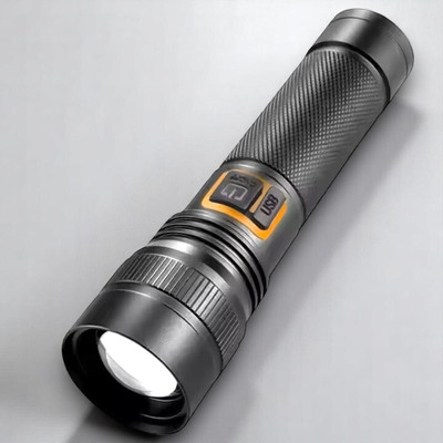 Sagaft X317 (ZOOMABLE METAL)5 Modes Flashlight, Super Bright Cree T6 LED Light Torch Torch(Multicolor, 11 cm, Rechargeable)