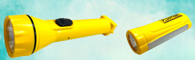 PLSUPREME PL-008 and PL-006 3W LED Rechargeable Torch|Mini Torch Light Torch(Yellow, 20 cm, Rechargeable)