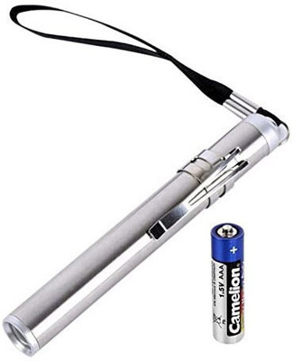 Aryshaa Newest Round Moon Shape Light Aluminium Alloy Mini Led Flashlight Torch powerful keychain portable tail for Camping,Doctors,Dentist, Moon Light Torch(Silver, 10 cm, Rechargeable)