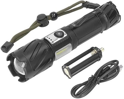 XPEDITION XPERTS LED Flashlight Torch Light Rechargeable (TC - 5672) Torch(Black, 17.5 cm, Rechargeable)