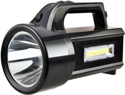 GLOBEAM Badal Solar Kisan High Lumen LED Dual Charging Torch with Side Emergency Light Torch(Black, 15 cm, Rechargeable)