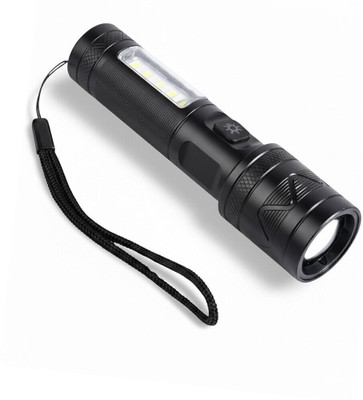 ApexBeam Multifunctional LED Flashlight with SOS and Side Light Modes Torch(Black, 13.5 cm, Rechargeable)