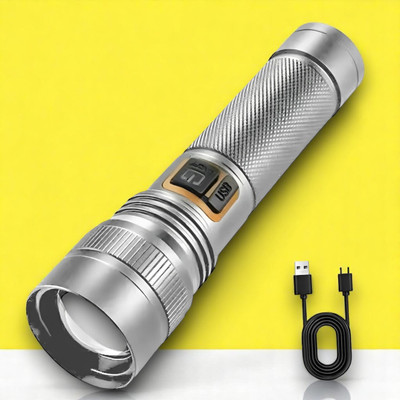 Stybits A191 (ZOOMABLE LED Metal Torch) 4 Modes Flashlight, Super Bright Torch(Multicolor, 11 cm, Rechargeable)