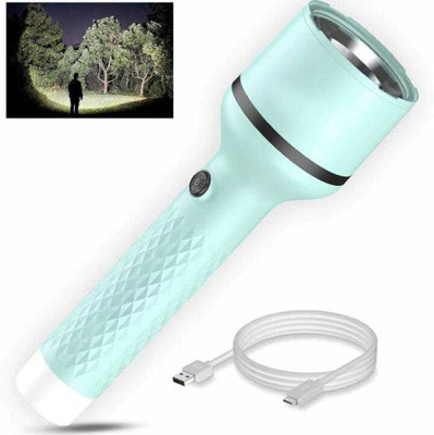 Zeno volt 500 Meter Range Waterproof LED 3W Torch Rechargeable 2 Mode 2000 mAh Battery 6 hrs Torch Emergency Light(Multicolor)