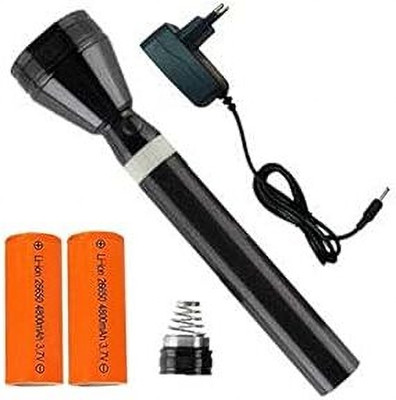 JGG Jain Gift Gallery JGG - Black Flashlight Powerful Bright LED Rechargeable Torch Torch(Black, 18 cm, Rechargeable)