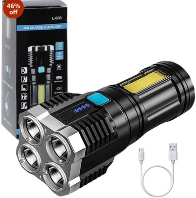 MLTC LED_TORCH_BLACK Torch(Black, 15 cm, Rechargeable)