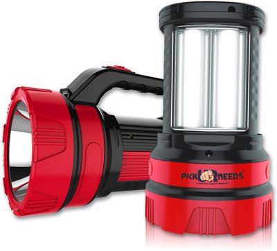 Make Ur Wish Rechargeable 50W Long Range Torch With 2 Side Bright Emergency Tube Light 6 hrs Torch(Red, 21 cm, Rechargeable)