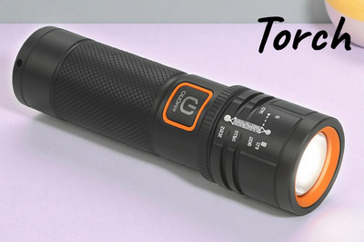 Shamsa X495 Rechargeable LED Torch with Long Battery Backup & Zoom Focus Torch(Multicolor, 11 cm, Rechargeable)