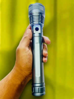 Ziddjeet X75 (ZOOMABLE METAL LED TORCH)5 Modes Flashlight, Super Bright Torch(Multicolor, 11 cm, Rechargeable)