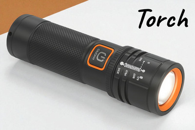 Stybits X463 High Lumen Rechargeable Torch | Long Range Searchlight Torch(Multicolor, 11 cm, Rechargeable)
