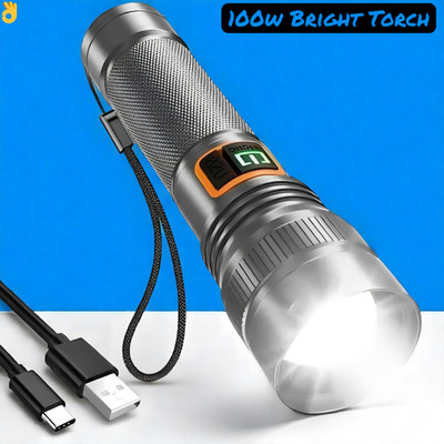 Nilesawar X342 Rechargeable Powerful Torch – Long Range Beam, Waterproof & Durable Torch(Multicolor, 11 cm, Rechargeable)